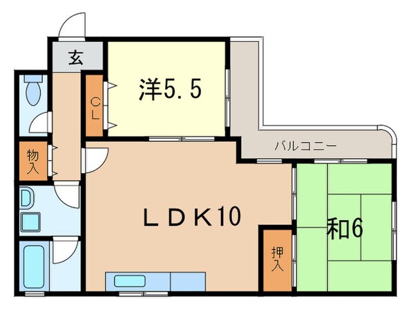 パインハイツ西芦屋の物件間取画像